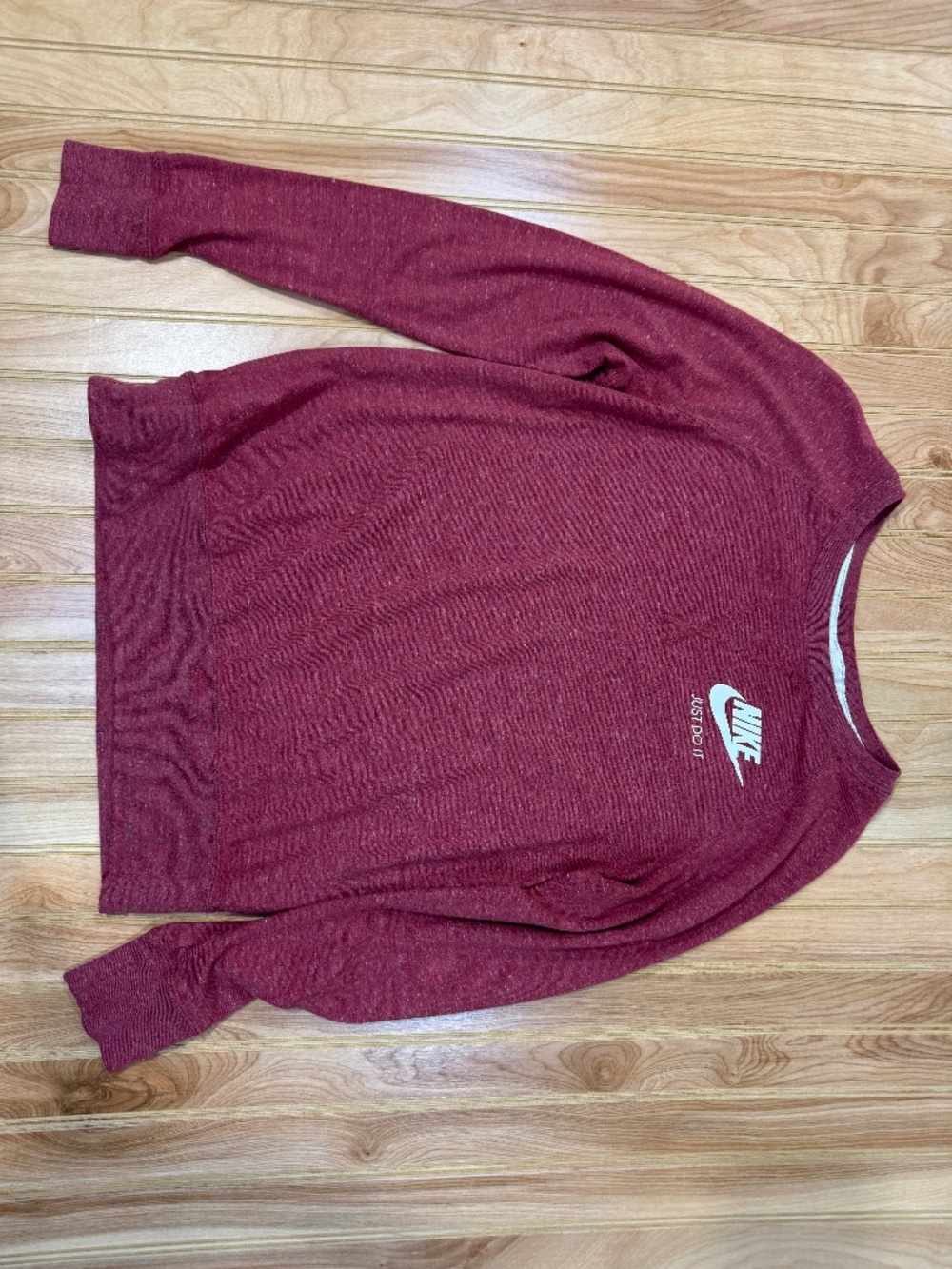 Nike Heather Red Long Sleeve Lightweight Pullover Medium